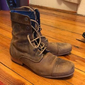 Brown John Fluevog ankle boots